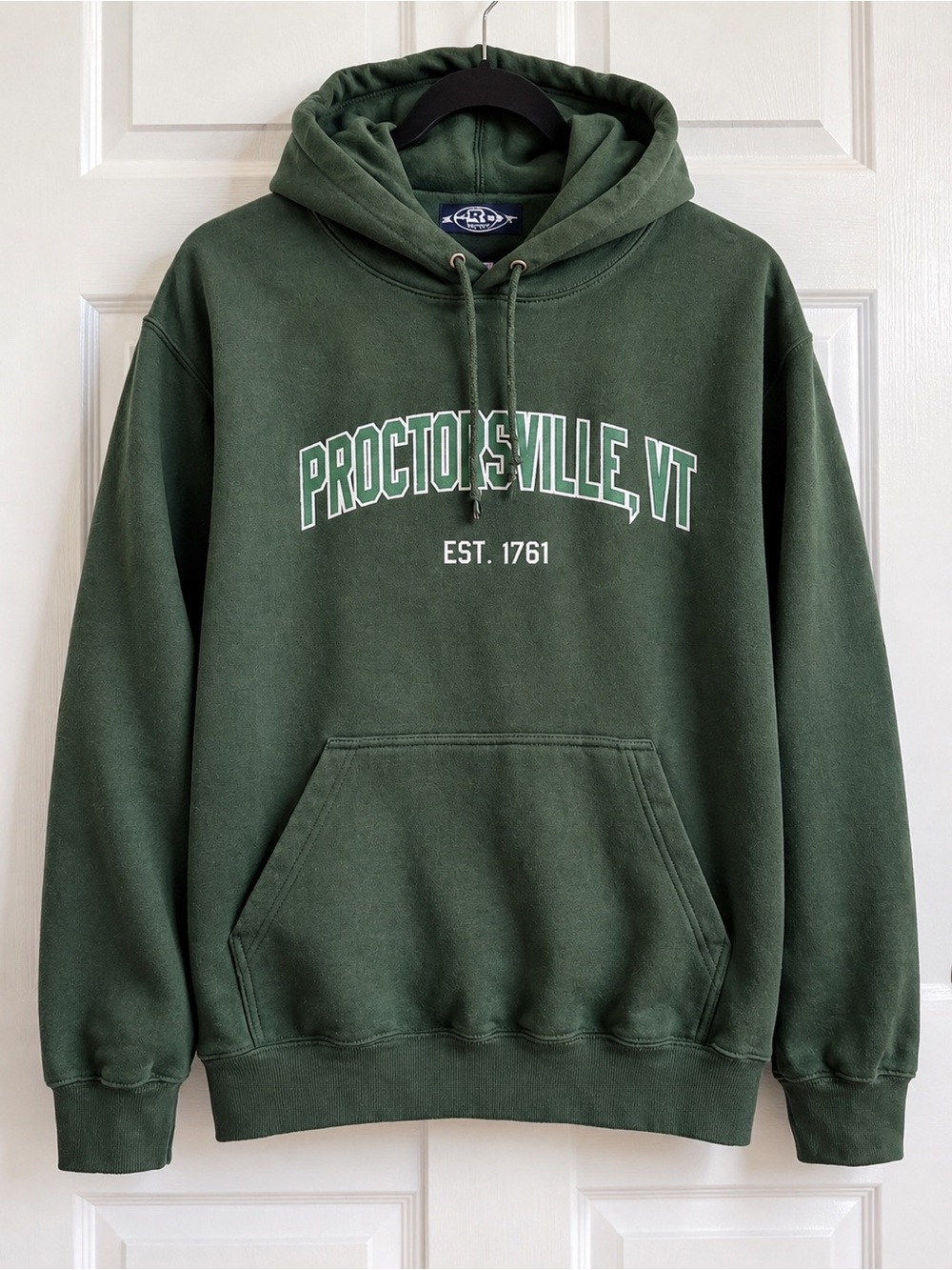 R SPORT Proctorsville Vermont Hoodie Forest Green Mens VT Graphic Size L